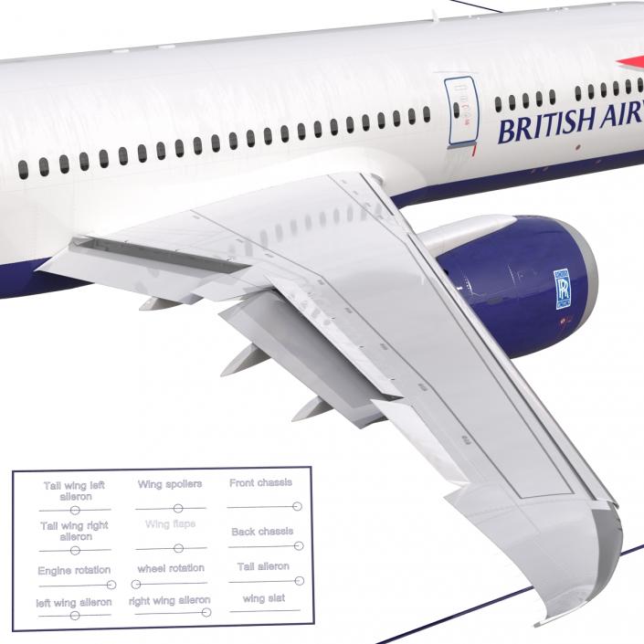 3D Boeing 787-9 Dreamliner British Airways Rigged