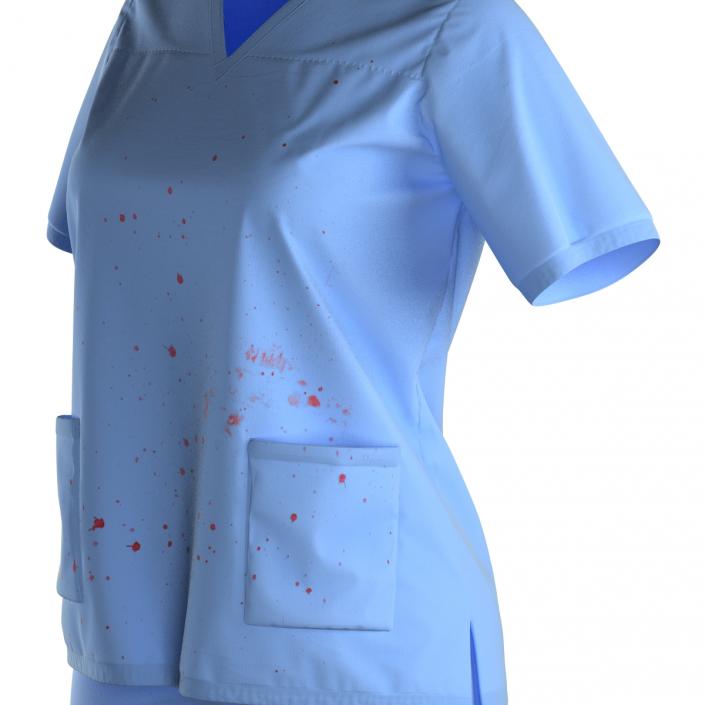 Female Surgeon Dress 17 Stained with Blood 3D