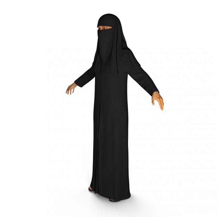 3D Arabian Woman in Black Abaya model