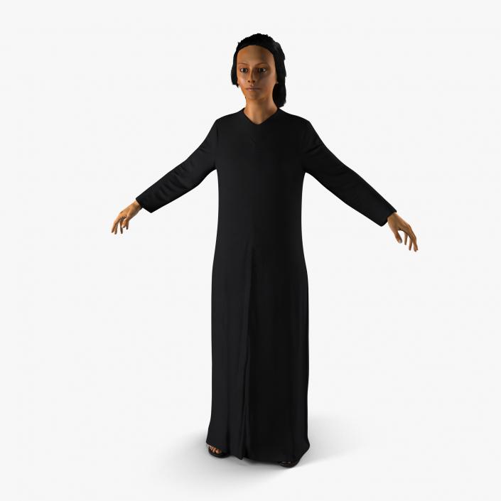 3D model Arabian Woman in Black Abaya 2