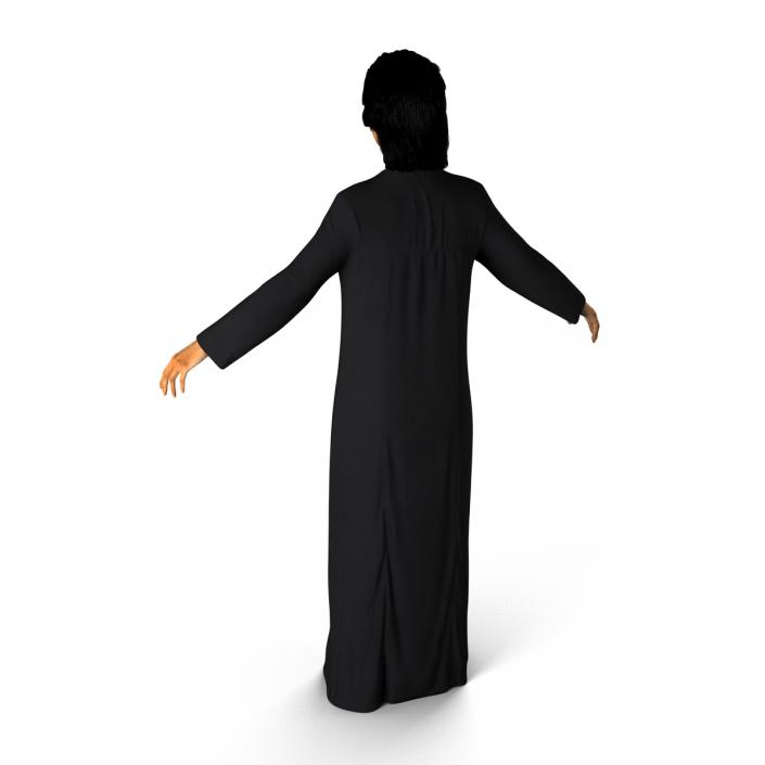 3D model Arabian Woman in Black Abaya 2
