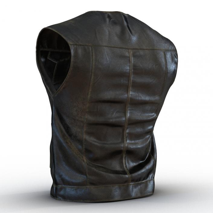 3D Leather Biker Vest Generic