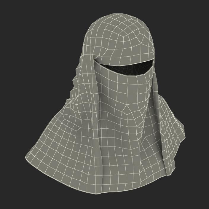 3D Muslim Islamic Women Burqa with Face Cover Niqab model