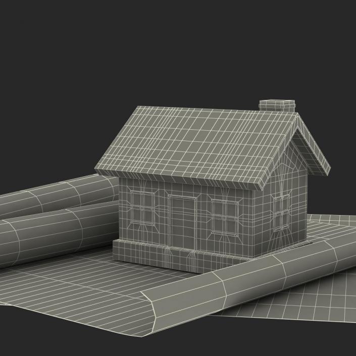 3D Toy House On Blueprints model