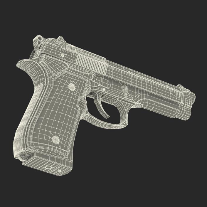 3D Semi Automatic Pistol Beretta 92F model