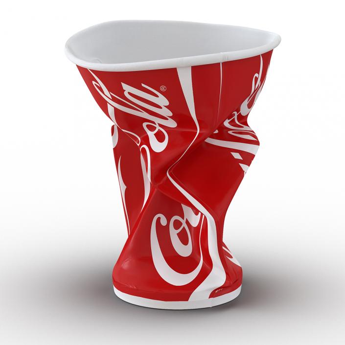3D model Crumpled Drink Cup Coca Cola 2