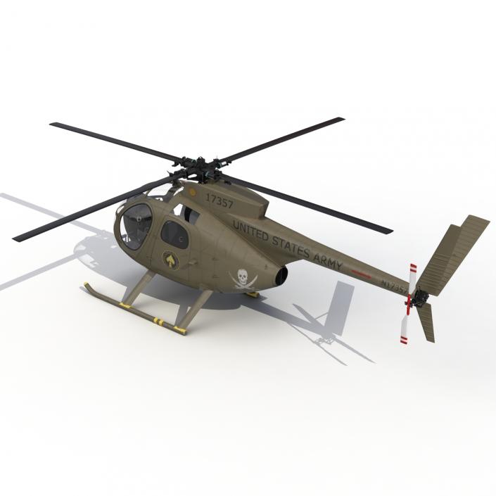 Light Helicopter Hughes OH-6 Cayuse Military 3D model