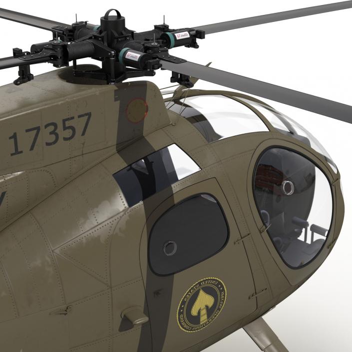 Light Helicopter Hughes OH-6 Cayuse Military 3D model