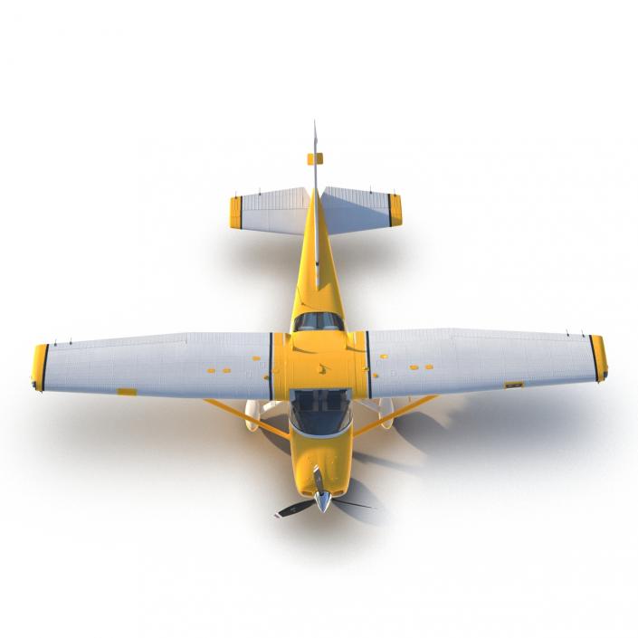 Cessna 182 Skylane Rigged Yellow 3D