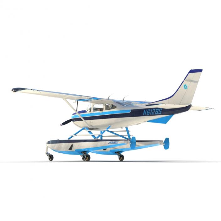 3D model Cessna 182 Skylane on Floats Rigged