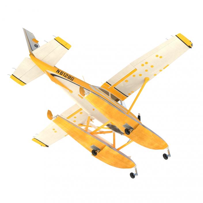 3D model Cessna 182 Skylane on Floats Yellow