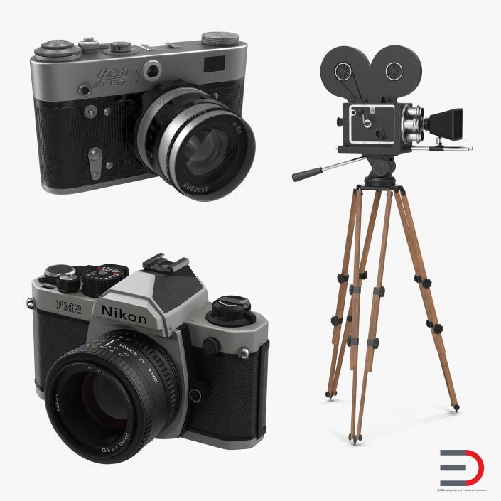 3D Vintage Cameras Collection 2 model