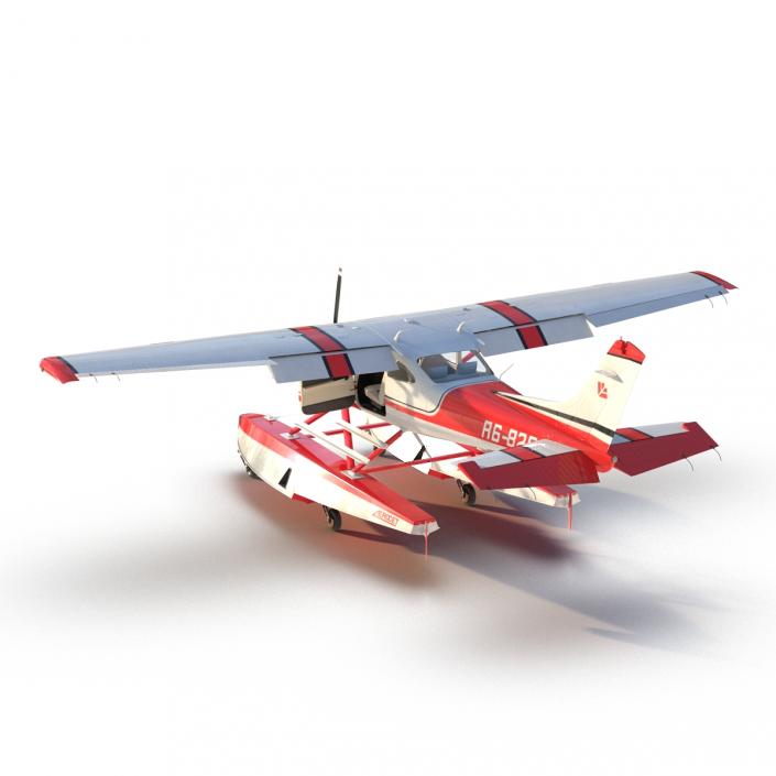 Cessna 182 Skylane on Floats Red 3D