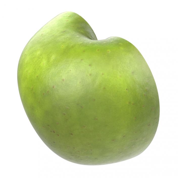 3D Green Apple Half