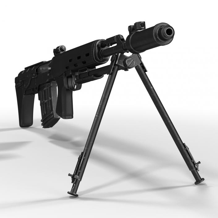 3D model Bullpup Sniper Rifle Dragunov SVU 2