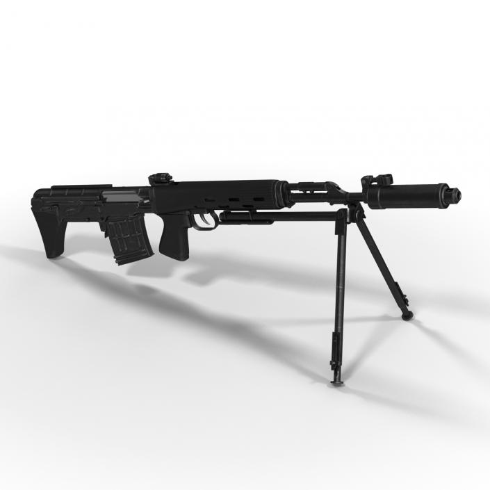 3D model Bullpup Sniper Rifle Dragunov SVU 2