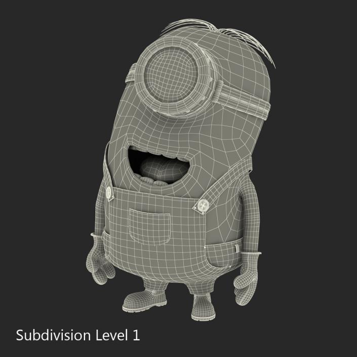 3D Short One Eyed Minion Pose 4 model