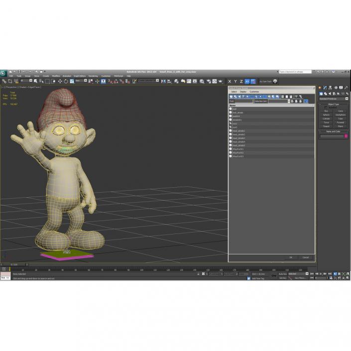 3D Smurf Pose 2 with Fur