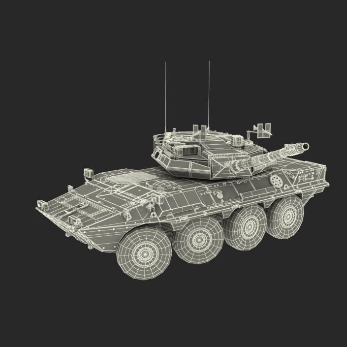 3D Wheeled Tank Destroyer B1 Centauro Rigged