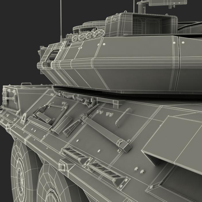 Wheeled Tank Destroyer B1 Centauro Rigged White 3D