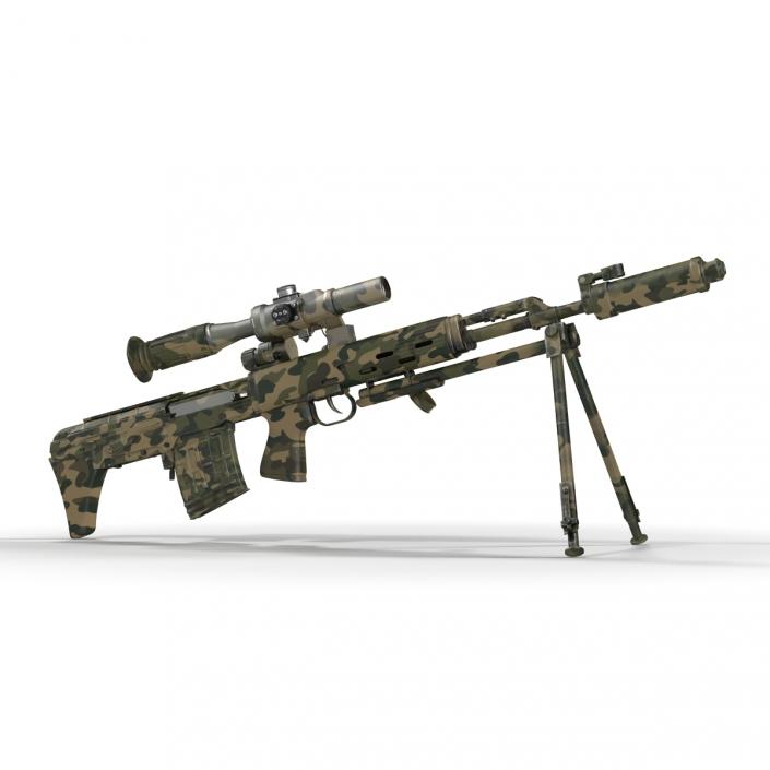 3D Russian Sniper Rifle Dragunov SVU model