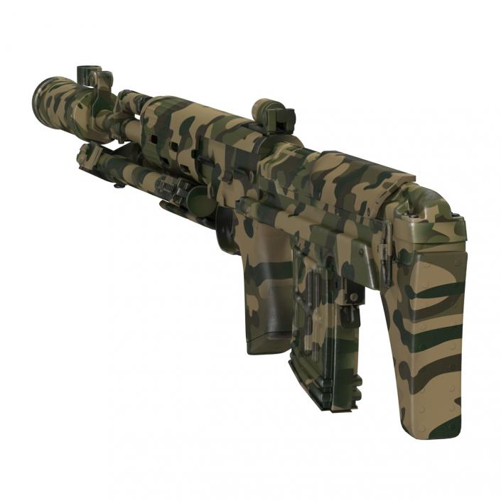 3D model Russian Sniper Rifle Dragunov SVU 2