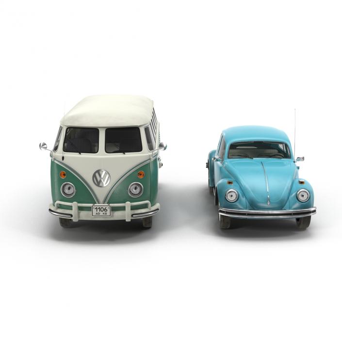 Retro Volkswagen Cars Collection 3D