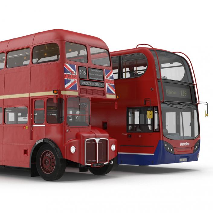 3D London Bus and Taxi Vehicle Set 2 model