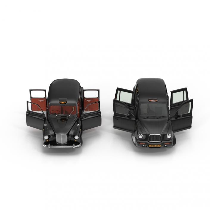 3D model London Bus and Taxi Rigged Vehicle Set 2