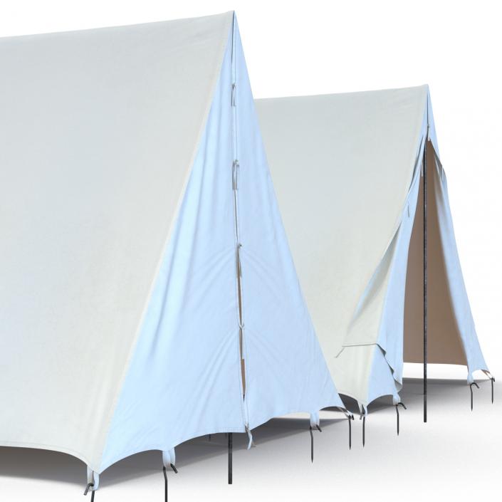 Vintage Camping Tent Set 3D model