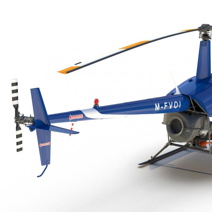 3D model Helicopter Robinson R22 Rigged