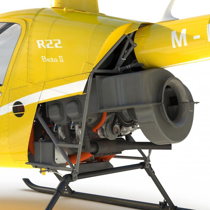 3D model Helicopter Robinson R22 Yellow