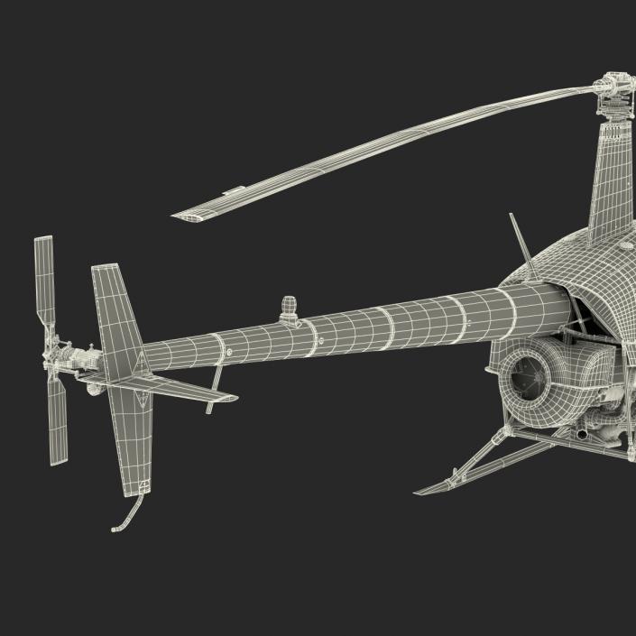 3D model Helicopter Robinson R22 Yellow