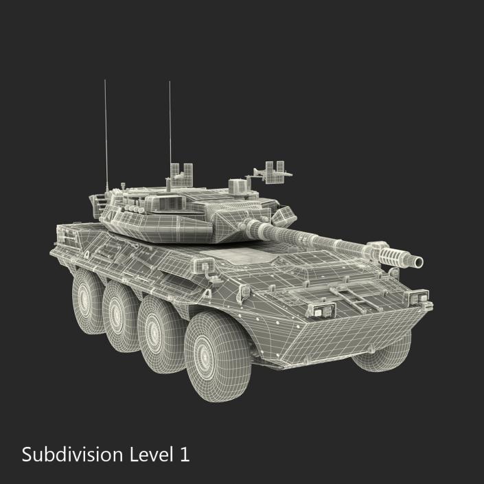 3D model Wheeled Tank Destroyer B1 Centauro White