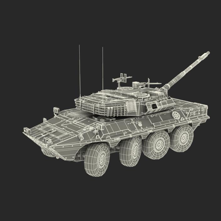 3D model Wheeled Tank Destroyer B1 Centauro White