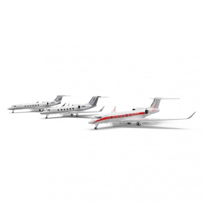 Gulfstream Business Jets Rigged Collection 3D