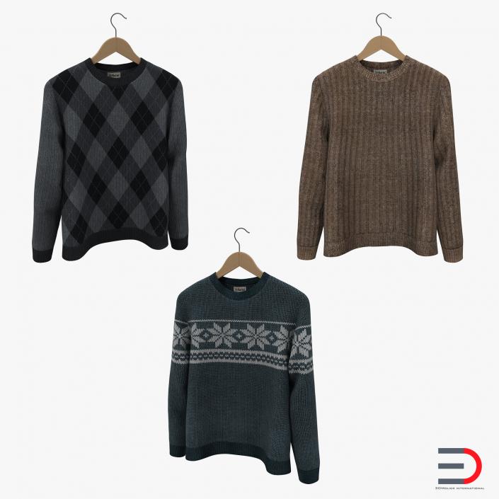 Sweaters on Hanger Collection 3D model