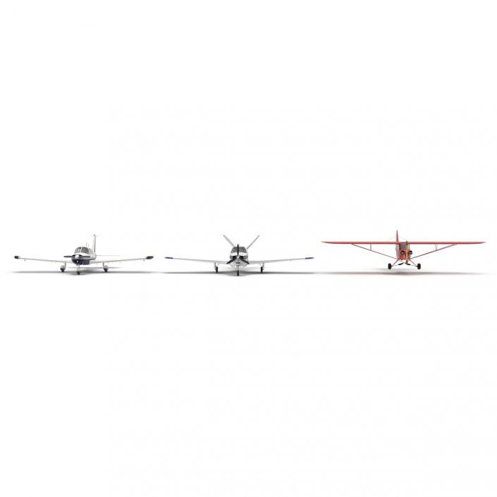 Private Airplanes Rigged Collection 2 3D