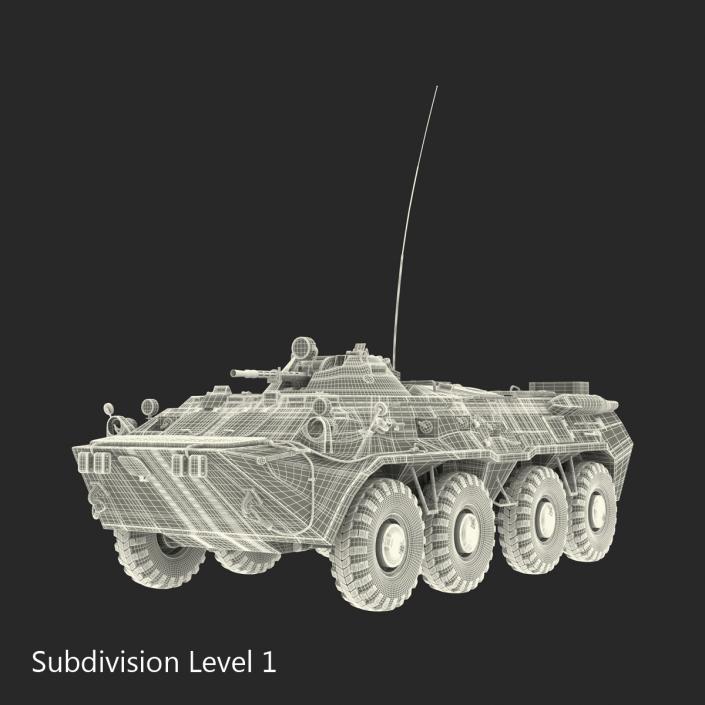 Amphibious Armoured Personnel Carrier BTR-80 3D model