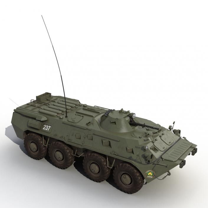 3D Amphibious Armoured Personnel Carrier BTR-80 Rigged
