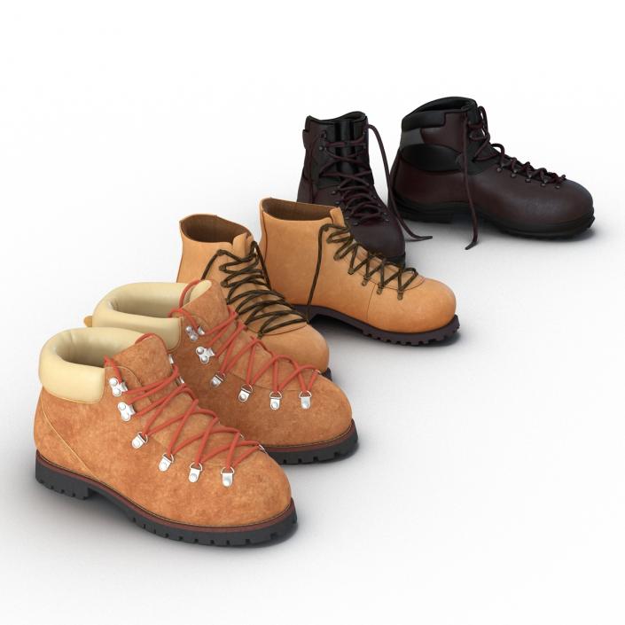 3D Hiking Boots Collection model