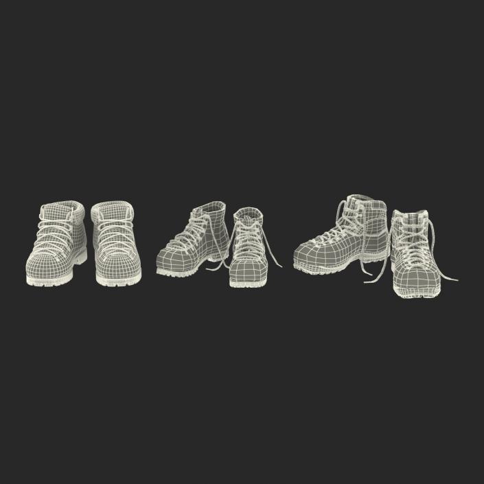 3D Hiking Boots Collection model