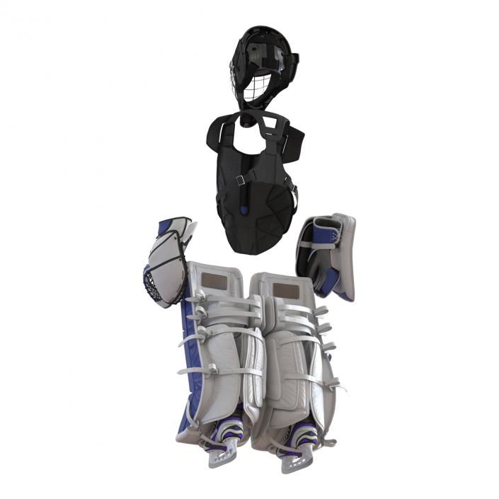 3D Hockey Goalie Protection Kit Generic Blue 3 model