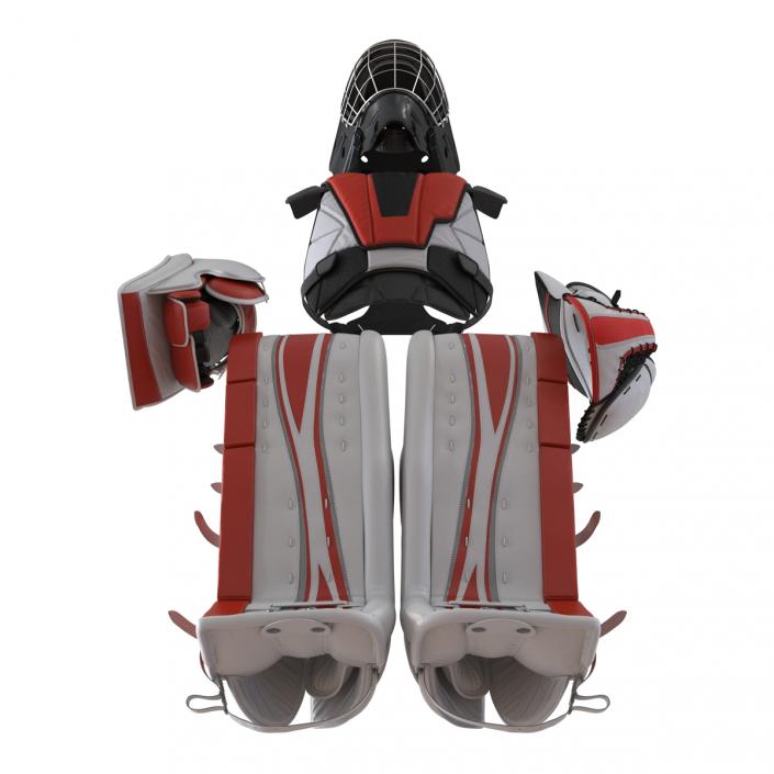 Hockey Goalie Protection Kit Generic Red 2 3D