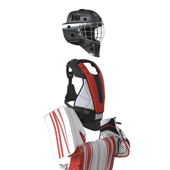 Hockey Goalie Protection Kit Generic Red 3 3D
