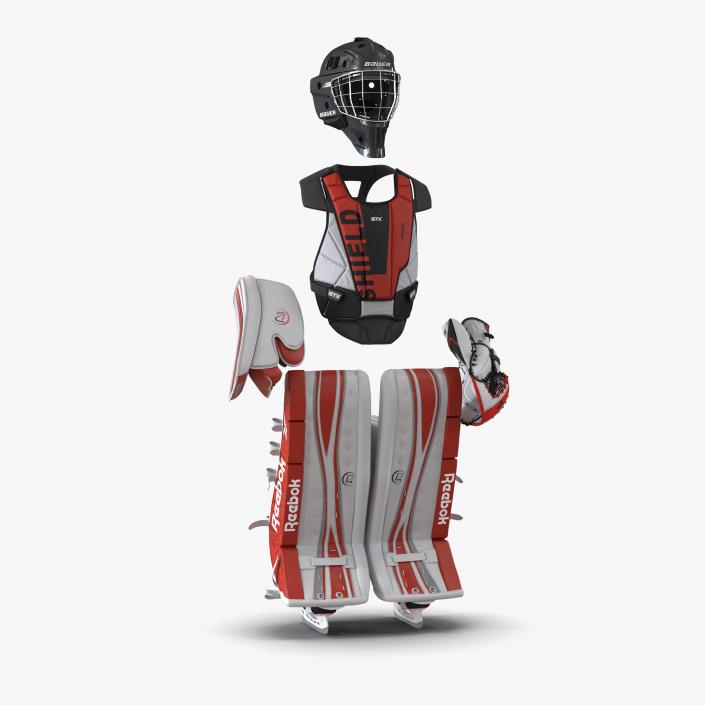 Hockey Goalie Protection Kit Red 3 3D model