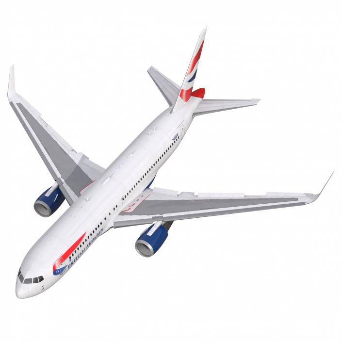 Boeing 767-200ER British Airways Rigged 3D model