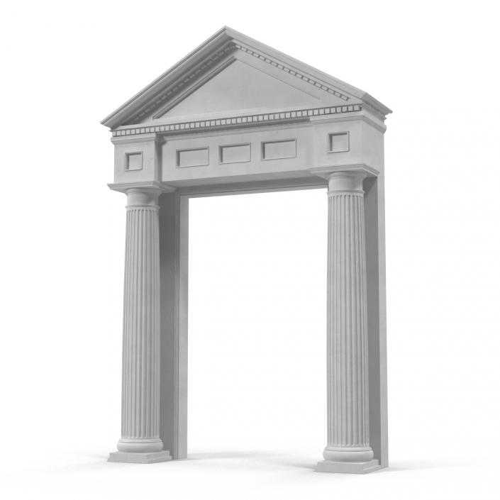 Door With Pediment Greco Roman 2 3D