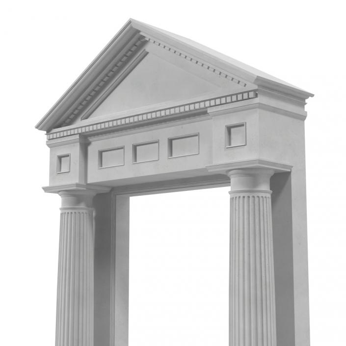 Door With Pediment Greco Roman 2 3D