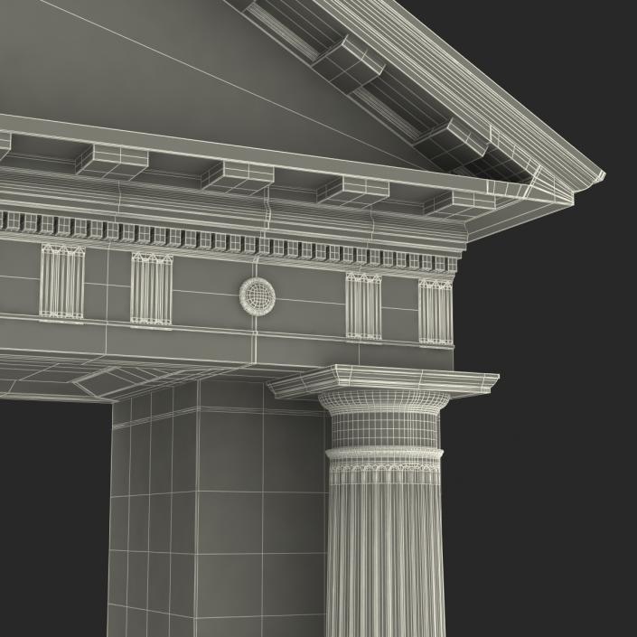 3D model Door With Pediment Greco Roman